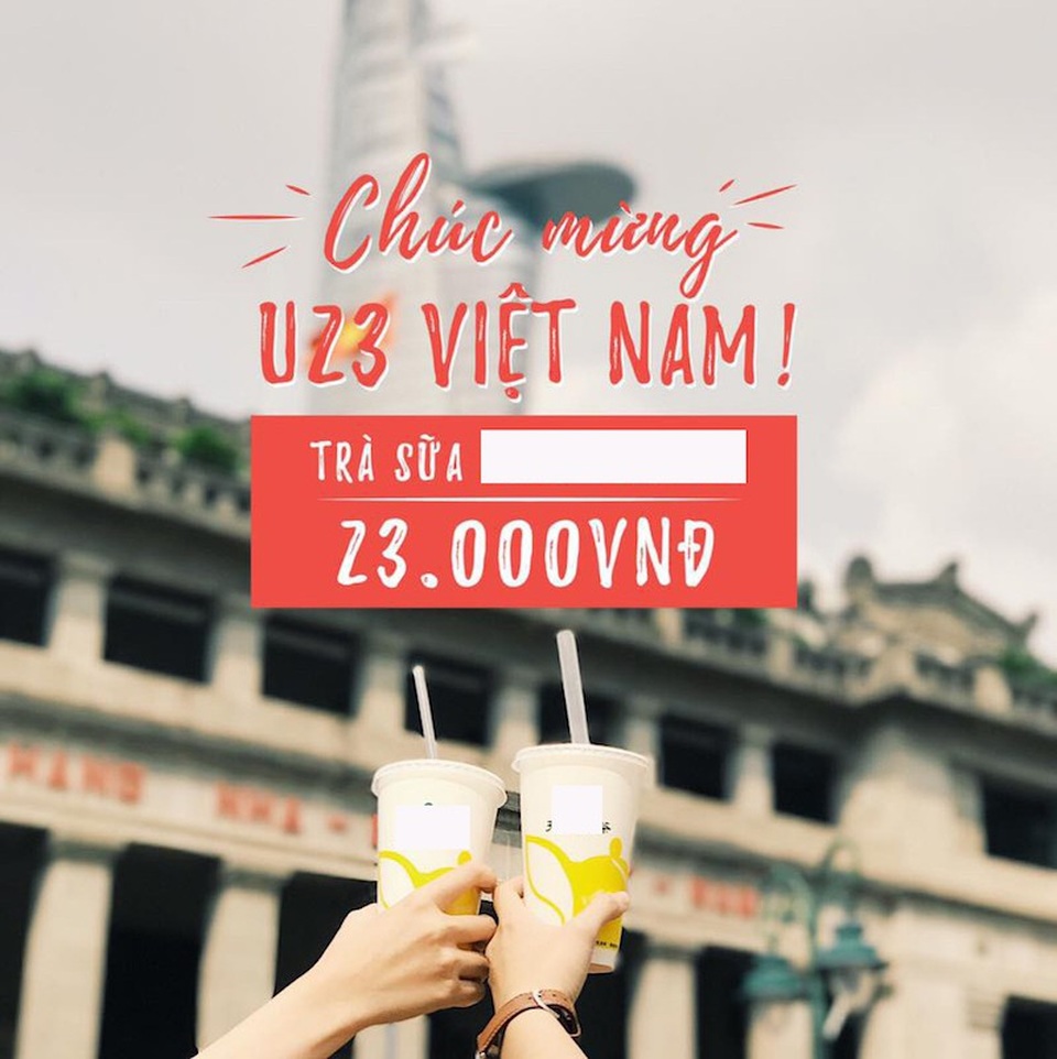 Người có tên giống cầu thủ U23 Việt Nam được giảm 50% khi mua đồ - 1 Một thương hiệu trà sữa nổi tiếng bán đồng giá 23.000 đồng/1 ly