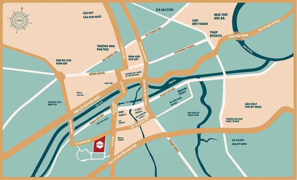 Tara Residence có vị trí ngay trung tâm quận 8 với giao thông thuận tiện – Website: http://www.tararesidence.vn/