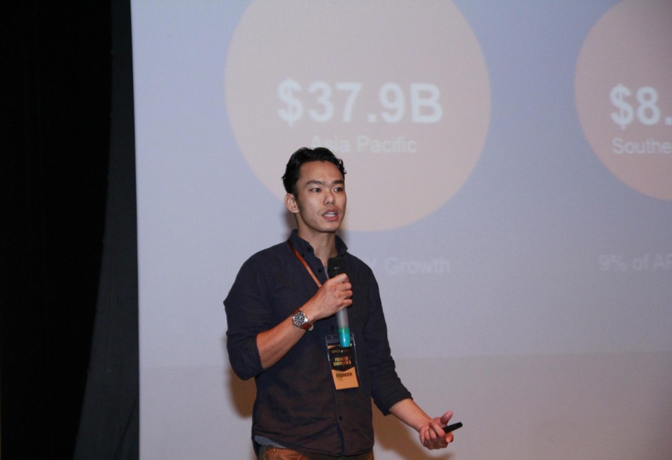 Lần đầu tiên tại châu Á, một quỹ đầu tư cam kết rót vốn 500.000 đô cho 10 startups khi chưa biết mặt - 5 Ảnh startup thuyết trình trong sự kiện - Cường Hà (Founder & CEO Innaway)