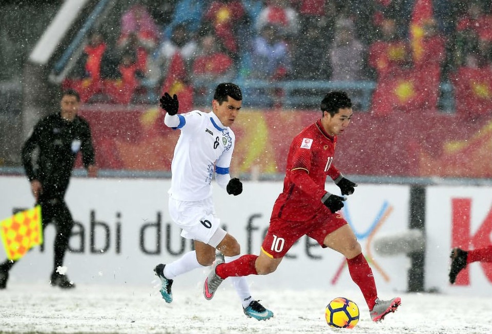 Báo giới châu Á ca ngợi tinh thần chiến đấu quả cảm của U23 Việt Nam - 1 U23 Việt Nam thể hiện tinh thần chiến đấu tuyệt vời giữa mưa tuyết