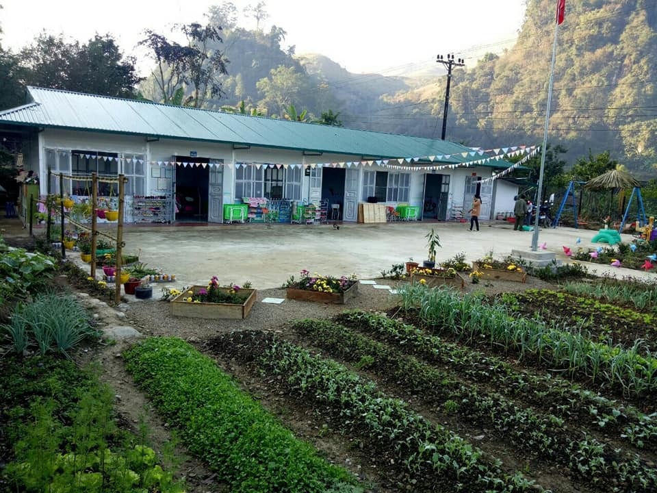 
Một góc dành để trồng rau bổ sung thêm cho bữa ăn của cả cô và trò hàng ngày
