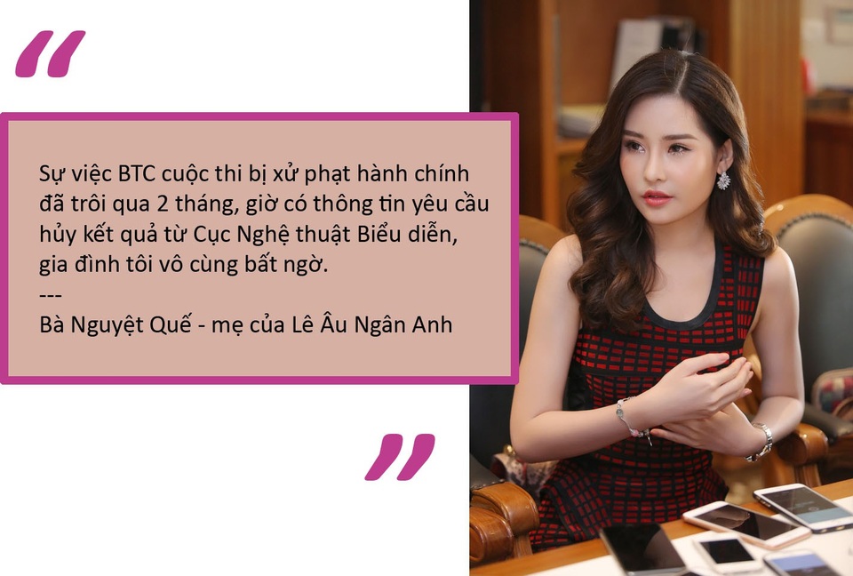 “Nóng” với đề nghị thu hồi vương miện Hoa hậu Đại dương và Táo quân - 6 Xem thêm: Tân Hoa hậu Đại dương ngất xỉu sau cú sốc “tước vương miện”
Cục Nghệ thuật biểu diễn đề nghị thu hồi vương miện của Lê Âu Ngân Anh
Cục Biểu diễn nói gì về thông tin “bán” giấy phép các cuộc thi Hoa hậu?