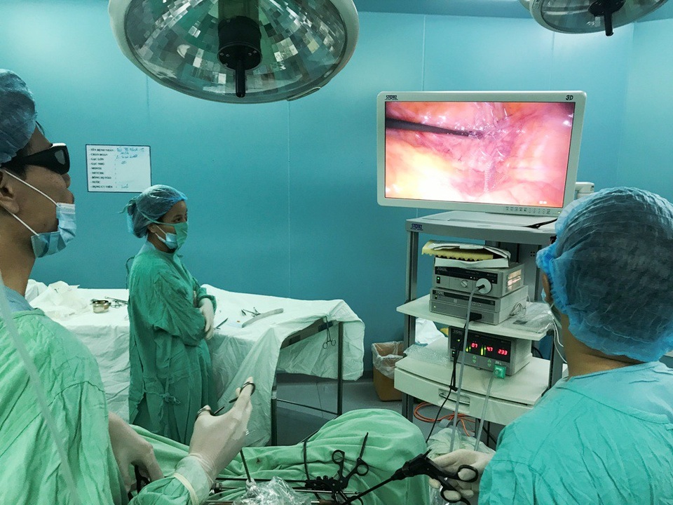 Ca phẫu thuật nội soi 3D đầu tiên Việt Nam về treo tử cung vào mỏm nhô - 2 Ca phẫu thuật nội soi 3D đầu tiên Việt Nam về treo tử cung vào mỏm nhô - 2