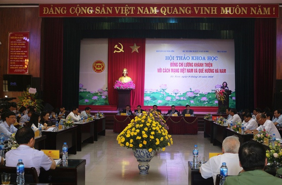 Hội thảo "Đồng chí Lương Khánh Thiện với cách mạng Việt Nam và quê hương Hà Nam" - 1
Quang cảnh buổi hội thảo.
