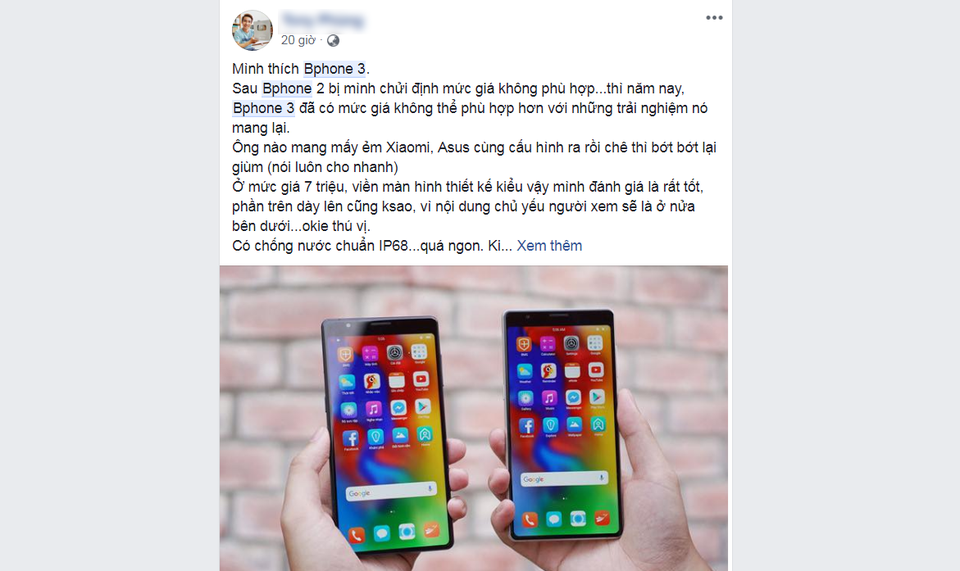 Người dùng ấn tượng trước Bphone 3, tán dương thương hiệu Việt - 4 Người dùng ấn tượng trước Bphone 3, tán dương thương hiệu Việt - 4