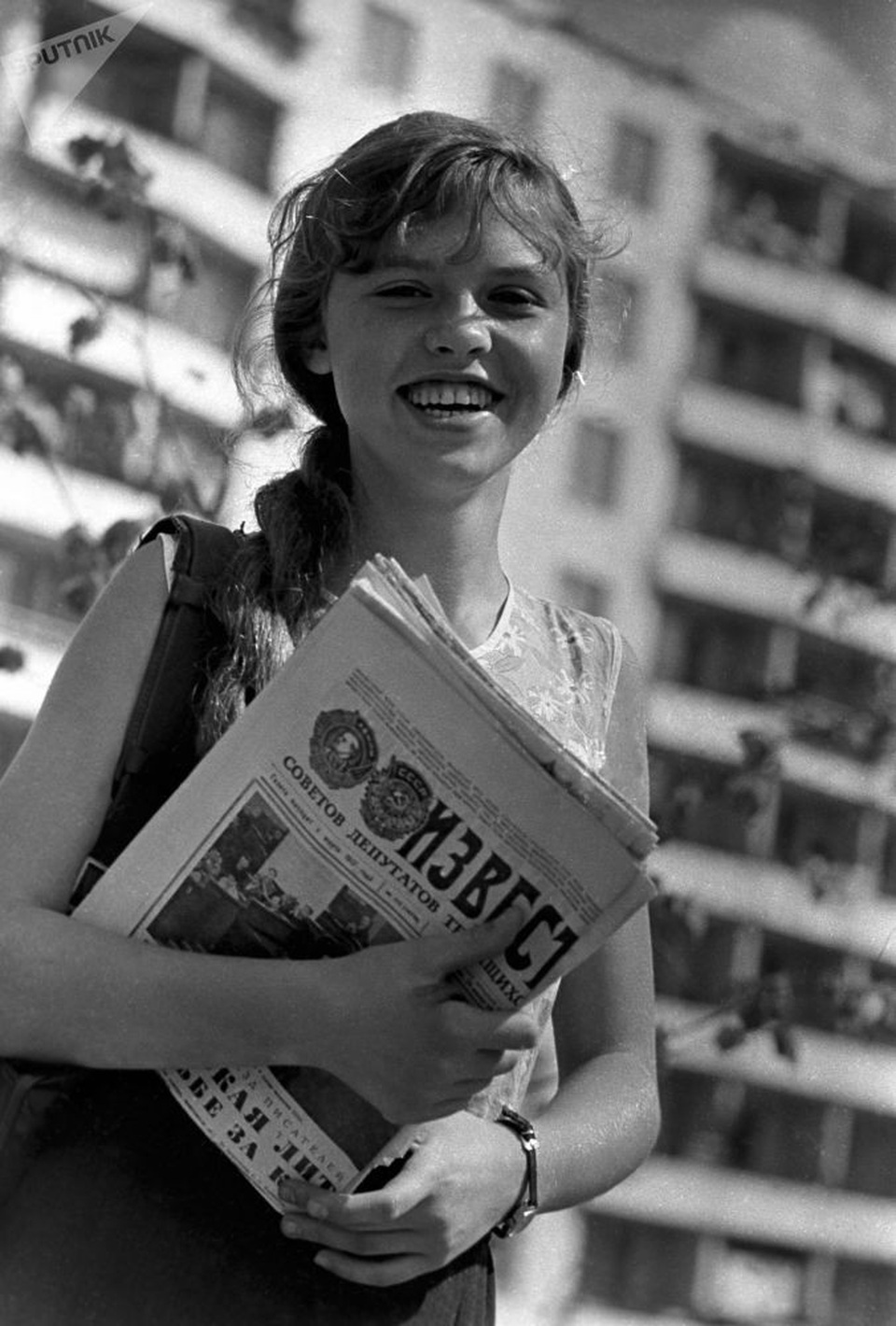 Irina Skvortsova, nữ nhân viên giao báo ở Moscow, Nga.