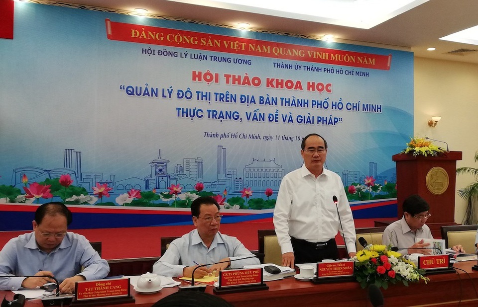 Đề xuất mở rộng TPHCM về hướng Long An - 2 Bí thư Thành ủy TPHCM Nguyễn Thiện Nhân cho rằng thành phố sẽ sử dụng tốt 2 vùng Củ Chi và Cần Giờ để mở rộng không gian đô thị