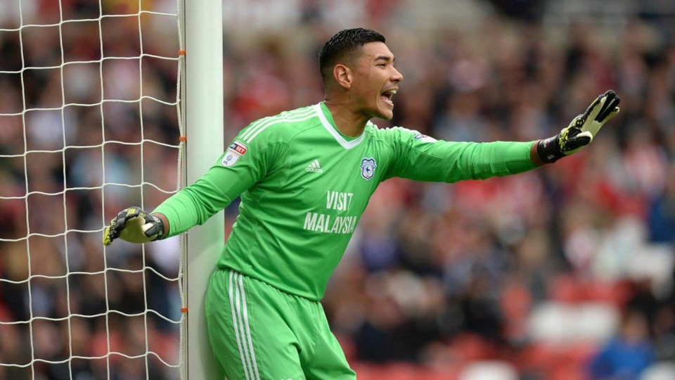 Thủ môn Neil Etheridge của đội tuyển Philippines đang thi đấu ở giải Ngoại Hạng Anh cho CLB Cardiff City