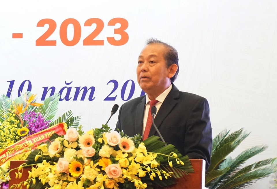 Đồng bào Công giáo duy trì và phát triển tốt phong trào thi đua yêu nước - 4 Phó Thủ tướng Thường trực Chính phủ Trương Hòa Bình ghi nhận và đánh giá cao những kết quả đạt được của Ủy ban Đoàn kết Công giáo Việt Nam trong nhiệm kỳ vừa qua.