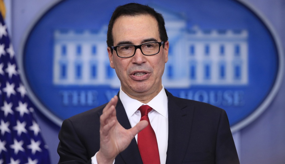 Bộ trưởng Tài chính Mỹ Steve Mnuchin (Ảnh: AFP)