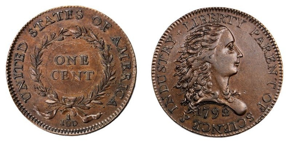 Đồng xu cổ từ năm 1792 rao giá 23 tỷ đồng - 1 Mặt trước và sau của đồng xu Birch Cent 1792.