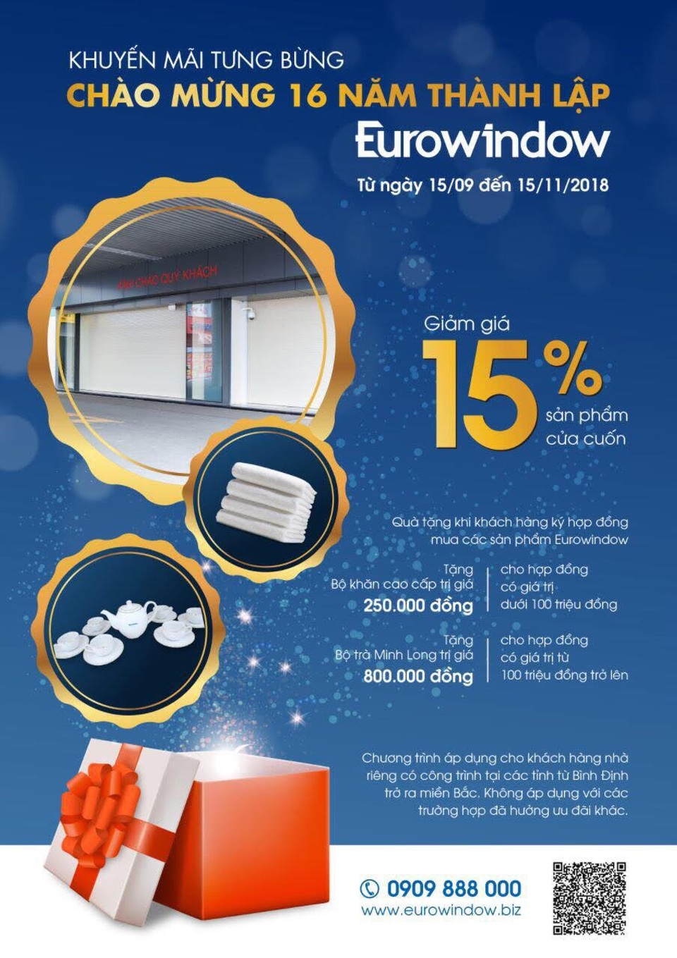Sức hút lớn từ chương trình khuyến mãi kỷ niệm 16 năm thành lập Eurowindow - 1
Chương trình khuyến mãi Eurowindow kéo dài cho tới ngày 15/11/2018