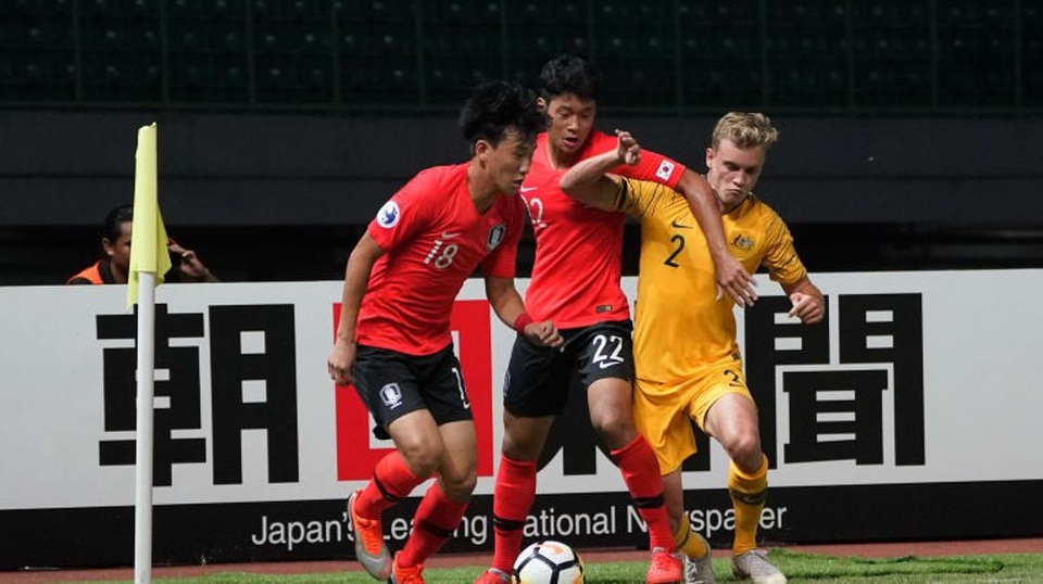 Hàn Quốc hoà Australia, U19 Jordan tạm dẫn đầu bảng C - 1 U19 Hàn Quốc và U19 Australia bất phân thắng bại