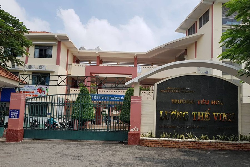 TPHCM: Đình chỉ thầy giáo tát, đá học trò - 1 Trường tiểu học Lương Thế Vinh, Gò Vấp, TPHCM - nơi xảy ra sự việc thầy giáo tát, đá học trò