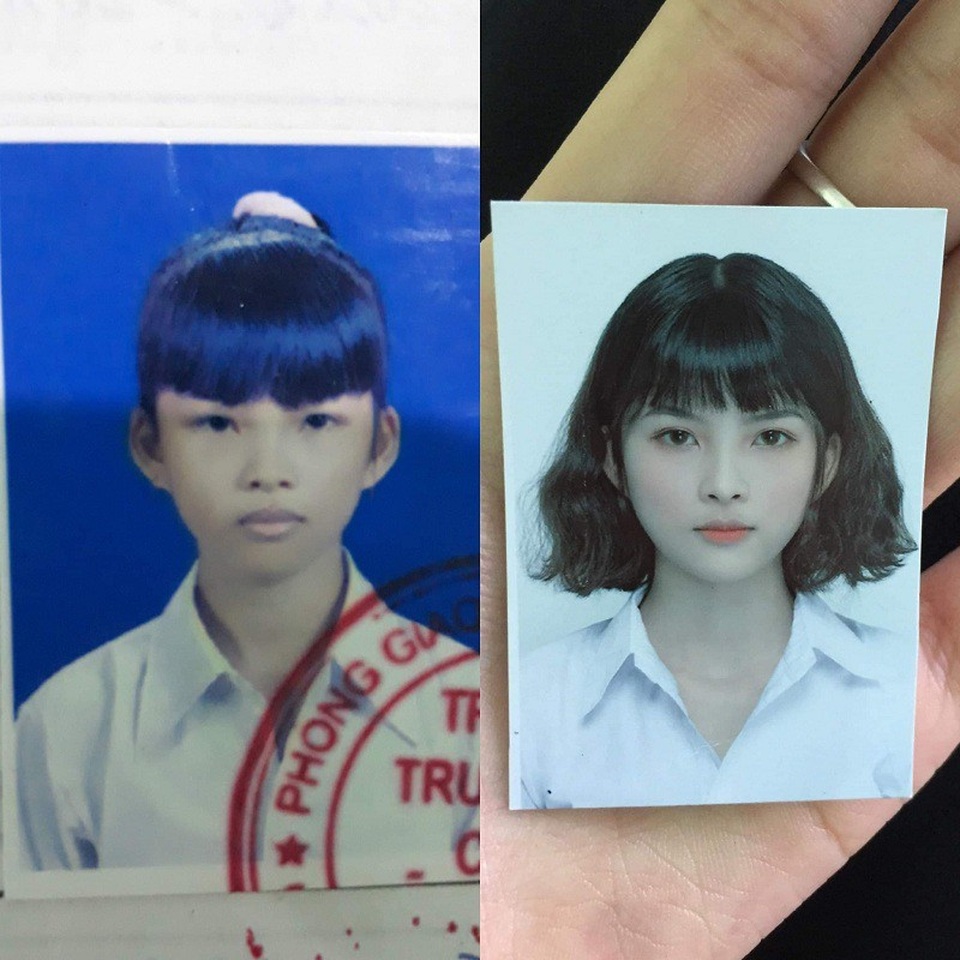 “Hot girl ảnh thẻ” Đà Nẵng chia sẻ bí quyết “dậy thì thành công” - 1 Hình ảnh ảnh thẻ năm lớp 7 và hiện tại của Hà Giang có sự khác nhau rõ rệt