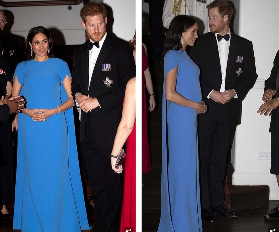 Meghan Markle thanh lịch trong bộ váy xanh - 3
Meghan diện váy giá 1500 USD của Safiyaa