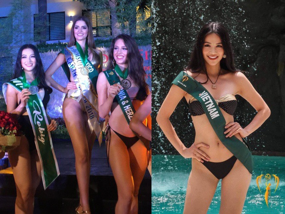 Chính nhờ ngoại hình chữ S nóng bỏng với số đo hiện tại là 90-58-94 này mà Phương Khánh đã giành huy chương Bạc nhóm vòng thi bikini.