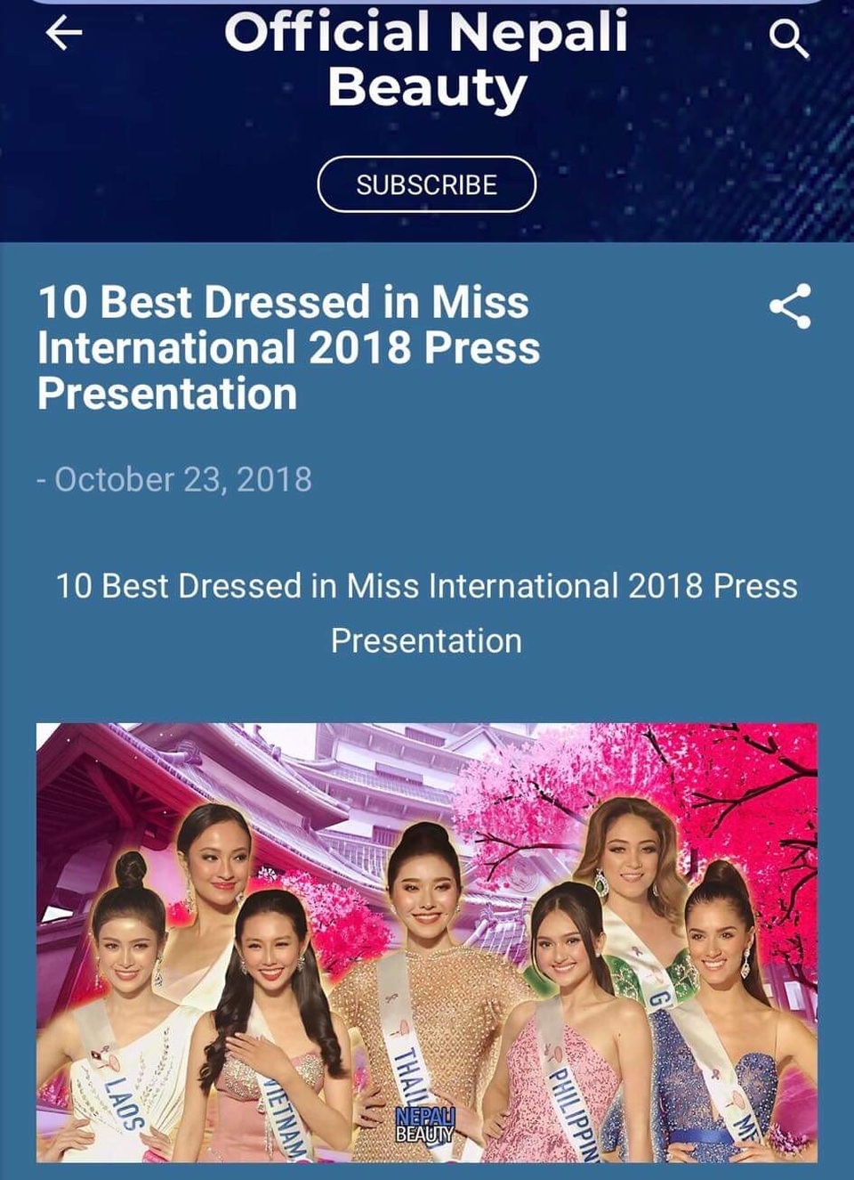 Thùy Tiên lọt top 10 trang phục dạ hội tại Miss International 2018 - 1 Nguyễn Thúc Thuỳ Tiên có mặt trong top 10 người mặc trang phục dạ hội đẹp nhất.