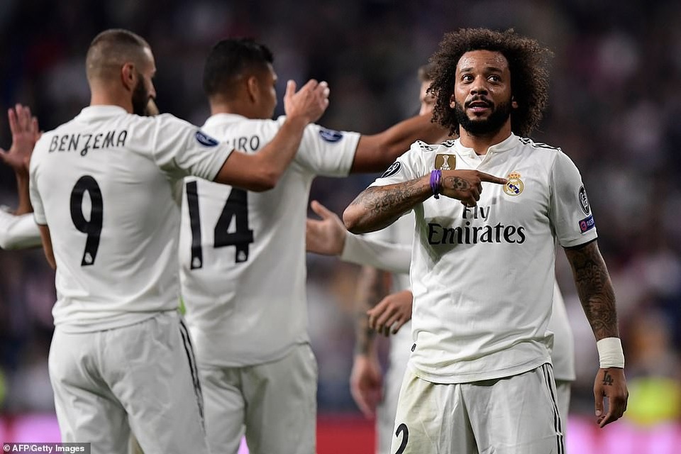 Real Madrid tìm lại mạch chiến thắng tại Champions League - 11
Marcelo nâng tỷ số lên 2-0 cho Real Madrid ở phút 55