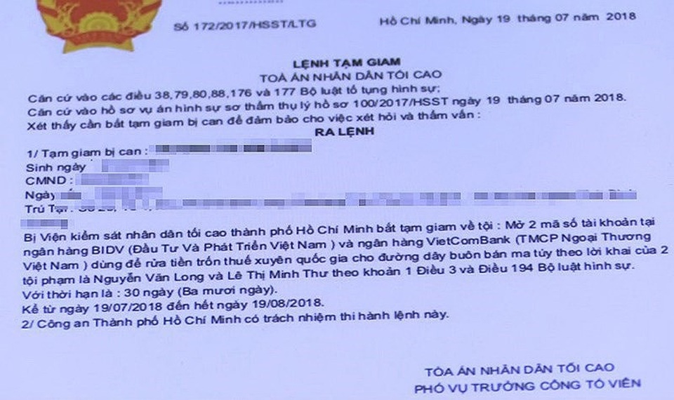 Bình Dương cảnh báo những vụ lừa tiền tỷ sau cuộc điện thoại - 1 Lệnh tạm giam các đối tượng lừa đảo làm giả để lừa đảo, chiếm đoạt tài sản của nạn nhân.