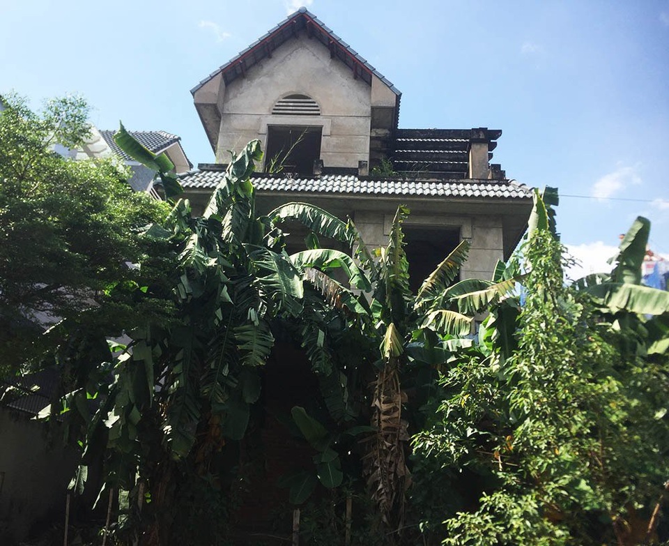 Biệt thự tiền tỷ bịt kín mọi lối vào, hoang lạnh giữa Sài Gòn - 6 Không có người ở, cây cối mọc um tùm trước cửa nhà.