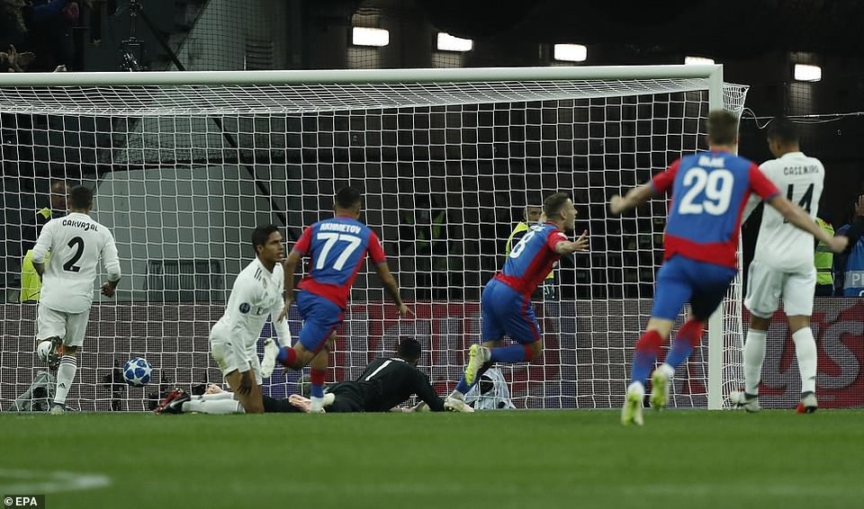 Real Madrid gục ngã đau đớn trước CSKA Moscow tại nước Nga - 2
Vlasic ghi bàn thắng duy nhất của trận đấu cho CSKA Moscow