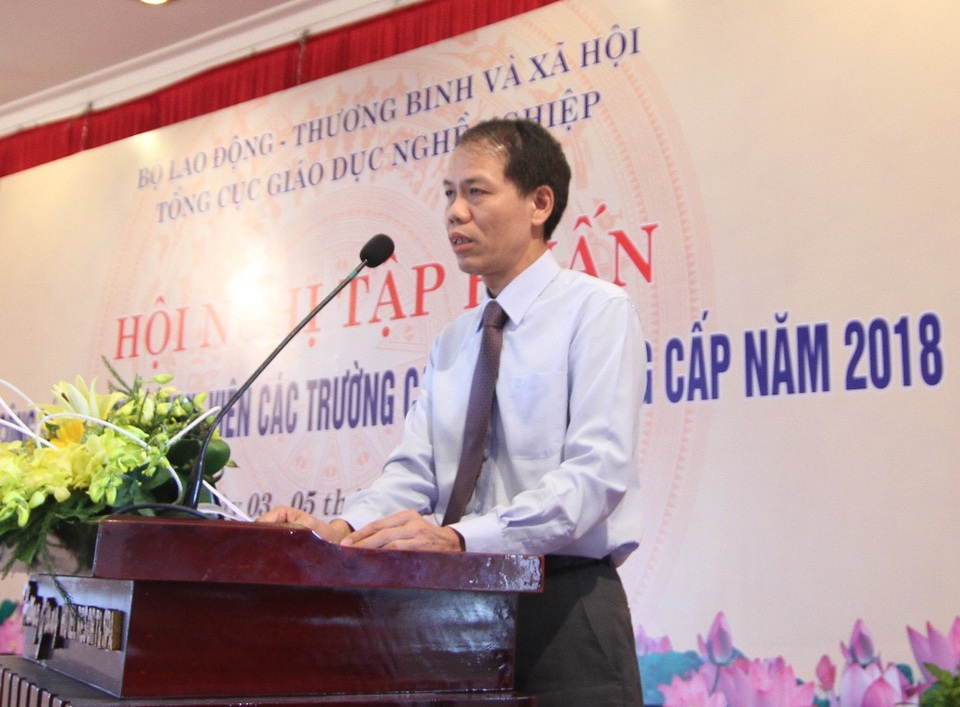 Khởi nghiệp của học sinh, sinh viên thấp, vì sao? - 2 Ông Đỗ Năng Khánh, Phó Tổng Cục trưởng Tổng Cục Giáo dục Nghề nghiệp, Bộ LĐ,TB&XH phát biểu chỉ đạo
