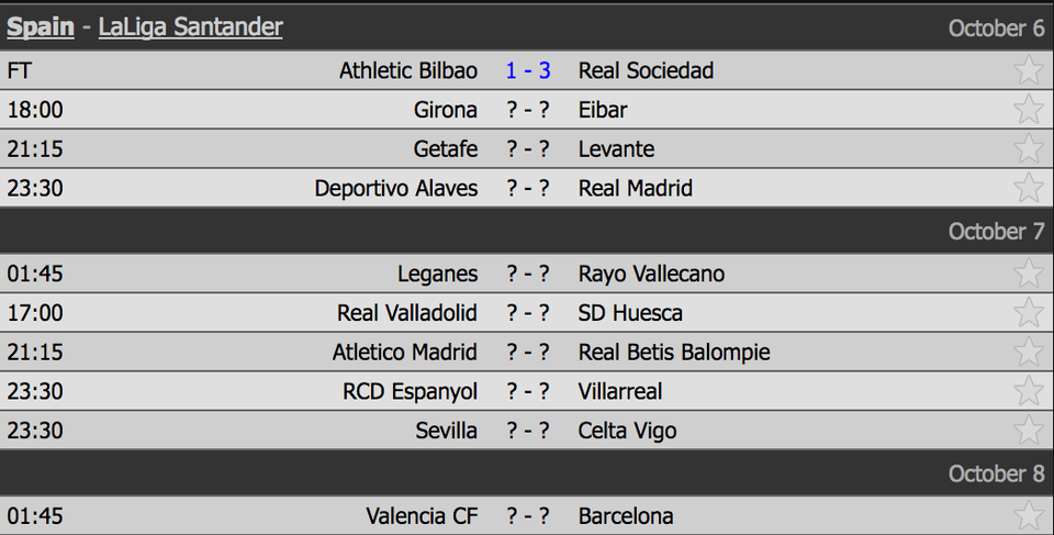 Real Madrid có vượt qua cơn khủng hoảng tại Mendizorrotza? - 1
Lịch thi đấu vòng 8 La Liga