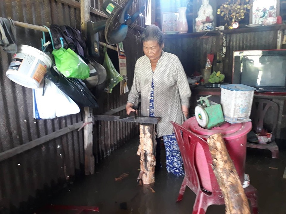 Hàng chục hộ dân khốn khổ vì triều cường, nước lũ - 4 Số số nhà dân ở khu vực 3 cồn Khương bị ngập nặng do triều cường dâng cao