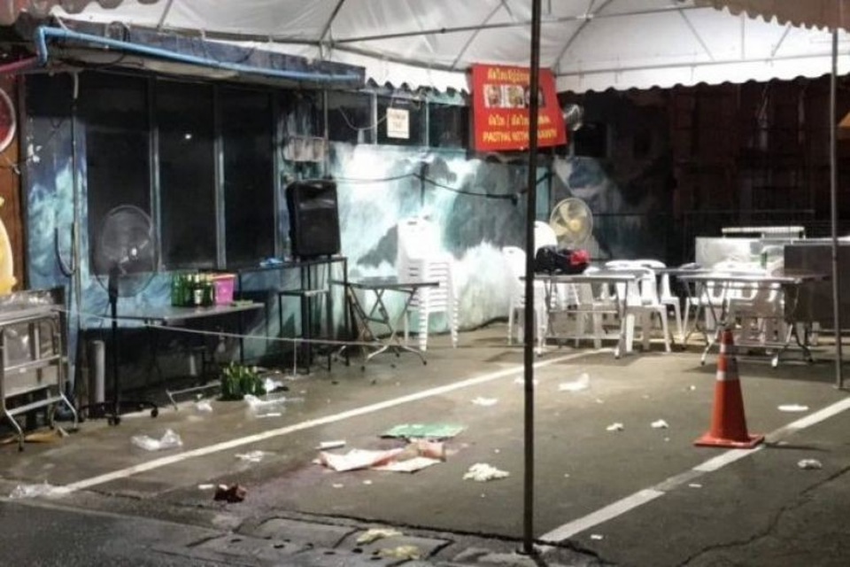 Thái Lan: Nổ súng ở thủ đô Bangkok, 2 khách du lịch nước ngoài thiệt mạng - 1 Hiện trường vụ nổ súng (Ảnh: The Nation)