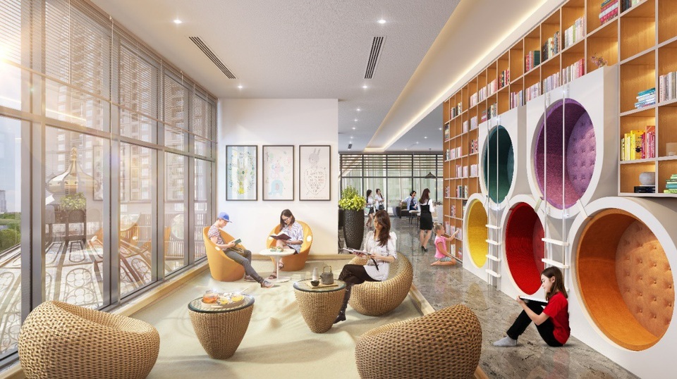Phòng đọc sách miễn phí cho các cư dân Asahi Tower