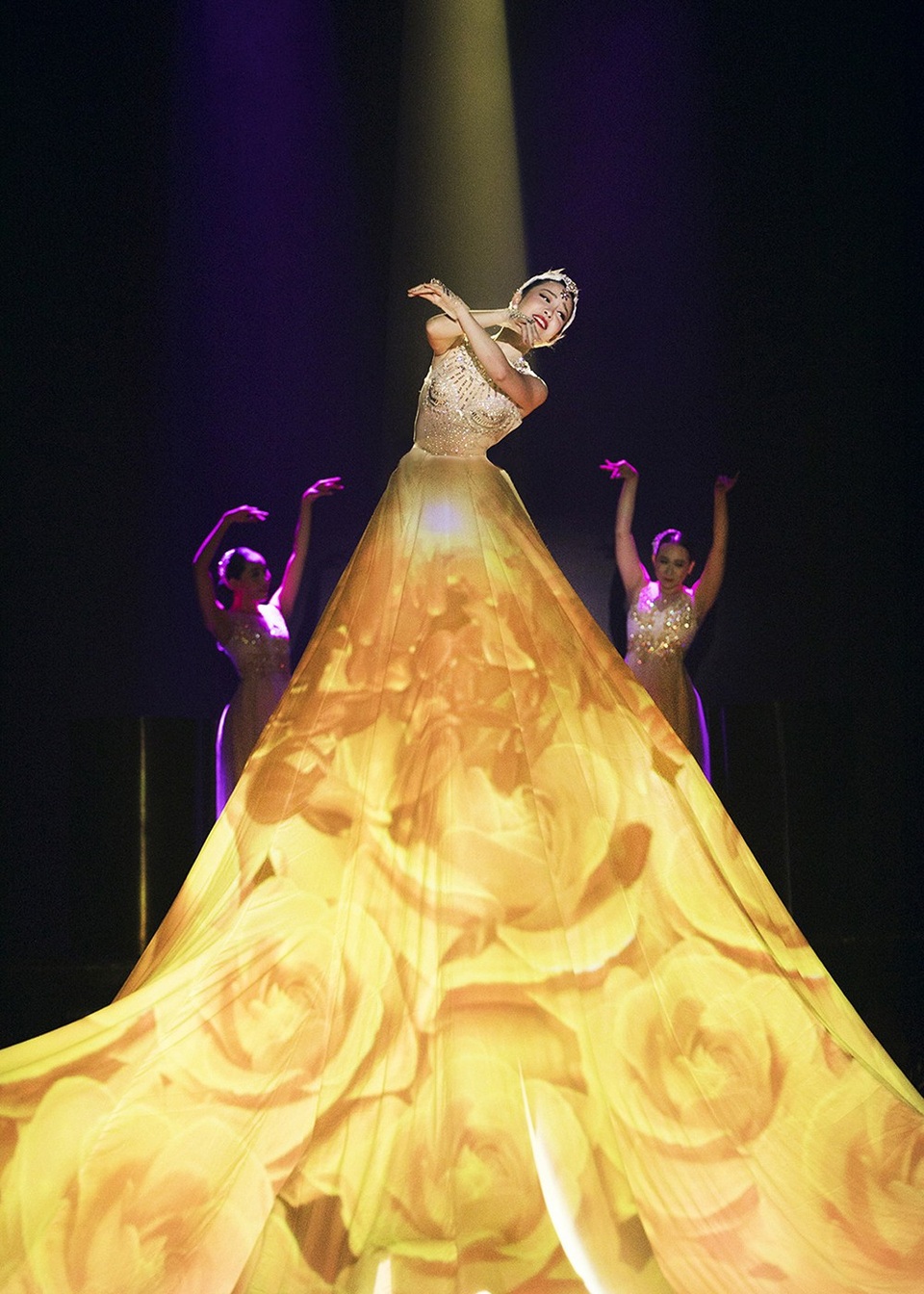 Mở màn chương trình, nghệ sĩ múa Linh Nga đã mang đến tiết mục múa với nét đẹp thanh thoát trên nền nhạc và ánh sáng huyền ảo, mọi thứ lung linh và đẹp như một giấc mơ.