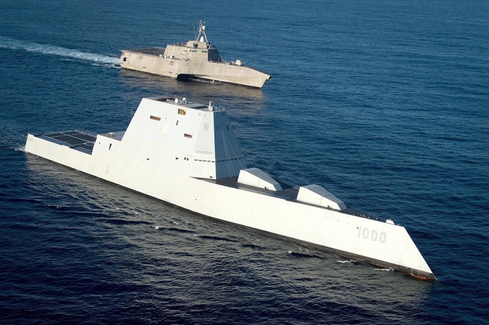 Bên trong tàu khu trục 4,4 tỷ USD lớn nhất kho vũ khí Mỹ - 1 Tàu USS Zumwalt (Ảnh: Hải quân Mỹ)