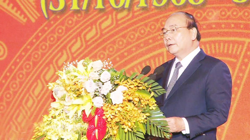 
Thủ tướng Chính phủ Nguyễn Xuân Phúc phát biểu tại buổi lễ kỷ niệm.
