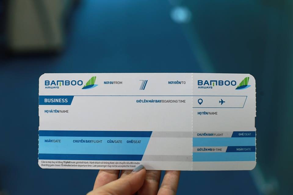
Một mẫu boarding pass dự kiến của Bamboo Airways
