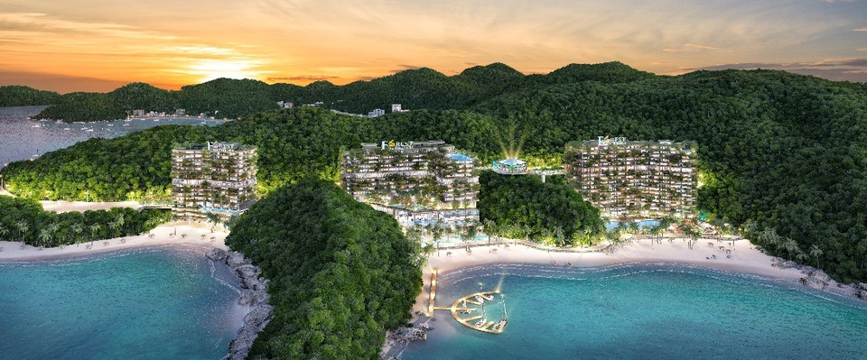 Bài toán đầu tư sinh lời biệt thự trên cao mặt tiền biển với mức tài chính trong tầm tay - 1 Phối cảnh Flamingo Cát Bà Beach Resort tại đảo Cát Bà trong tương lai