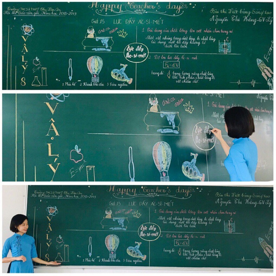 Mê mẩn những nét chữ "rồng bay - phượng múa" của các giáo viên trên bảng xanh - 6 Với những thầy cô giáo như thế này, Hóa học, Toán học hay Vật lý sẽ không còn khô cứng
