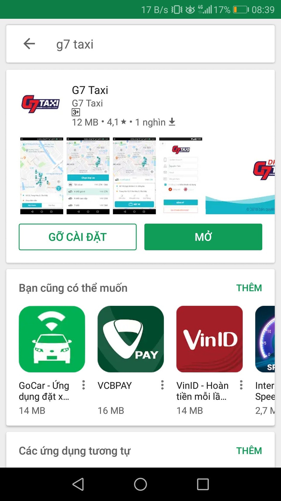 Taxi truyền thống thay đổi mạnh mẽ để cạnh tranh - 4 Ứng dụng phần mềm gọi xe G7 taxi trên hệ điều hành Andoird.