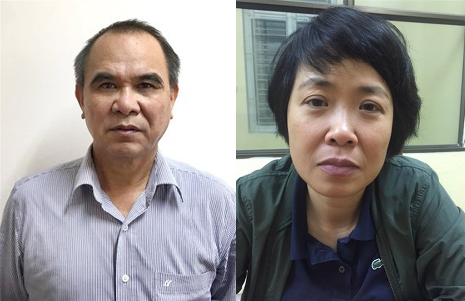 Bắt nguyên Tổng Giám đốc Mobifone Cao Duy Hải - 1 Hai bị can: Cao Duy Hải (trái) và Phạm Thị Phương Anh (phải).