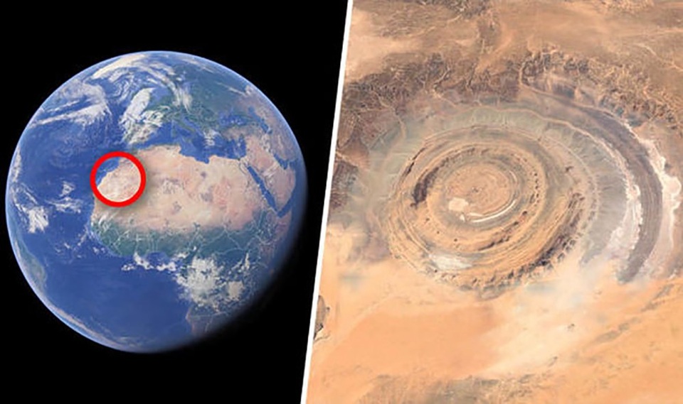 Thành phố huyền thoại Atlantis nằm ở… sa mạc Sahara? - 1 “Con mắt của Sahara” được cho chính là nơi chôn giấu thành phố huyền thoại Atlantis.