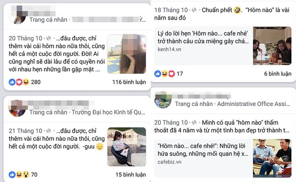 Câu cửa miệng "Hôm nào..." đang "hot" trên mạng được viết thành thơ - 1 Dân mạng rộ trào lưu Hôm nào mình hẹn hò, Hôm nào mình cà phê...