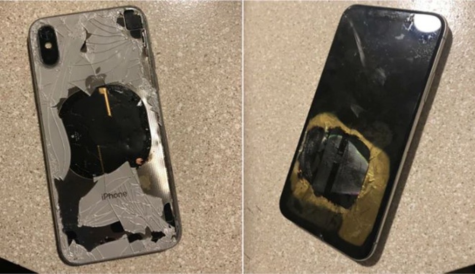 iPhone X phát nổ vì "lỡ dại" cắm sạc lúc nâng cấp iOS - 1 Chiếc iPhone X bị phát nổ sau khi vừa nâng cấp lên bản cập nhật mới.