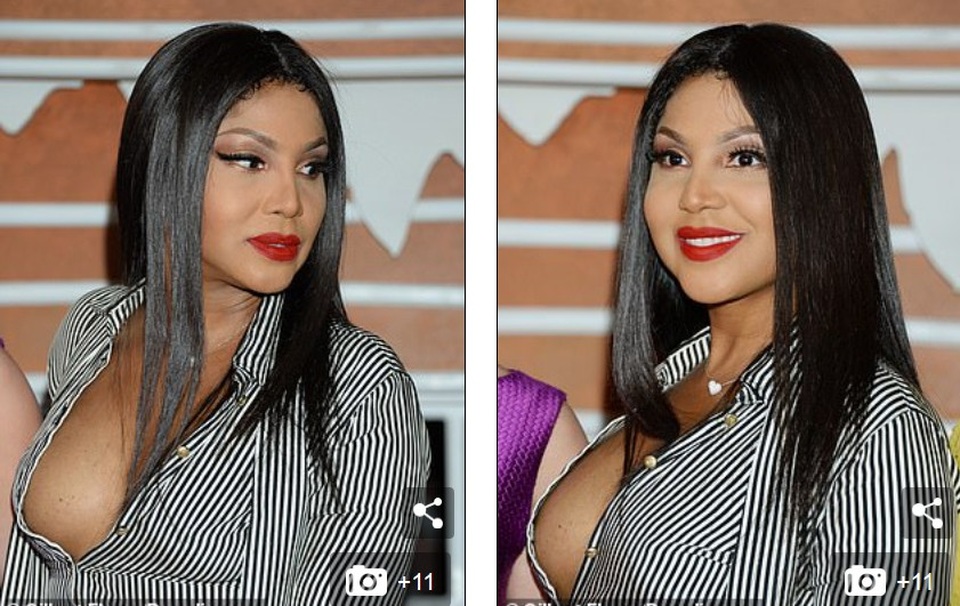 Toni Braxton suýt "lộ hàng" trên thảm đỏ - 2
Cô diện áo trễ nải và suýt bị lộ hàng trước dàn phóng viên ảnh
