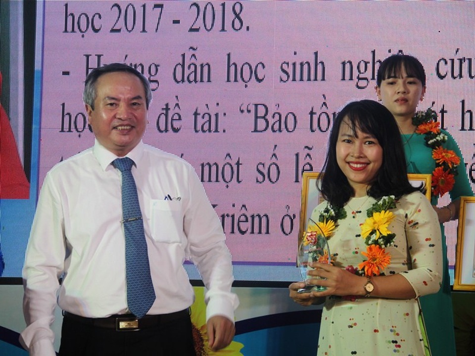 Bình Định: Tuyên dương 36 giáo viên, giảng viên trẻ tiêu biểu - 1
Trưởng ban Tuyên giáo Bình Định Nguyễn Giờ trao kỷ niệm chương cho giáo viên, giảng viên trẻ tiêu biểu của tỉnh.