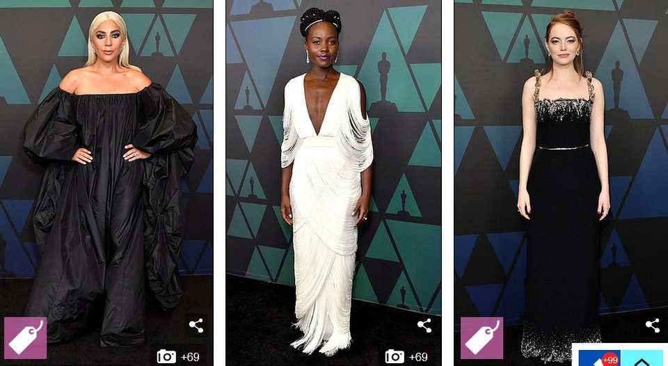 Dàn sao đình đám khoe dáng gợi cảm - 1
Lady Gaga, Lupita Nyongo và Emma Stone tỏa sáng tại sự kiện lễ trao giải thưởng Nghệ thuật và Khoa học Mỹ ngày 19/11.