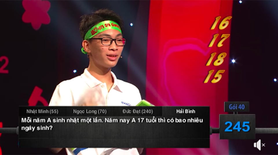 Câu đố mẹo đơn giản của Olympia khiến cả 4 thí sinh “bó tay” - 1 Câu đố mẹo khiến các thí sinh Olympia gặp khó