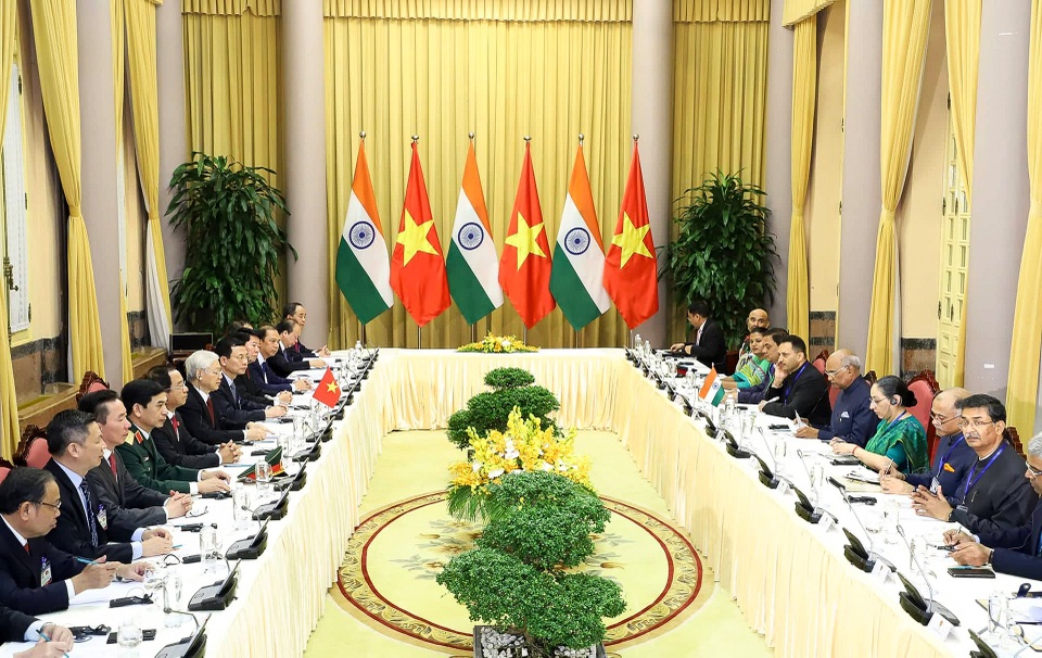 Tổng Bí thư, Chủ tịch nước Nguyễn Phú Trọng đón Tổng thống Ấn Độ - 7 Tổng Bí thư, Chủ tịch nước Nguyễn Phú Trọng đón Tổng thống Ấn Độ - 7