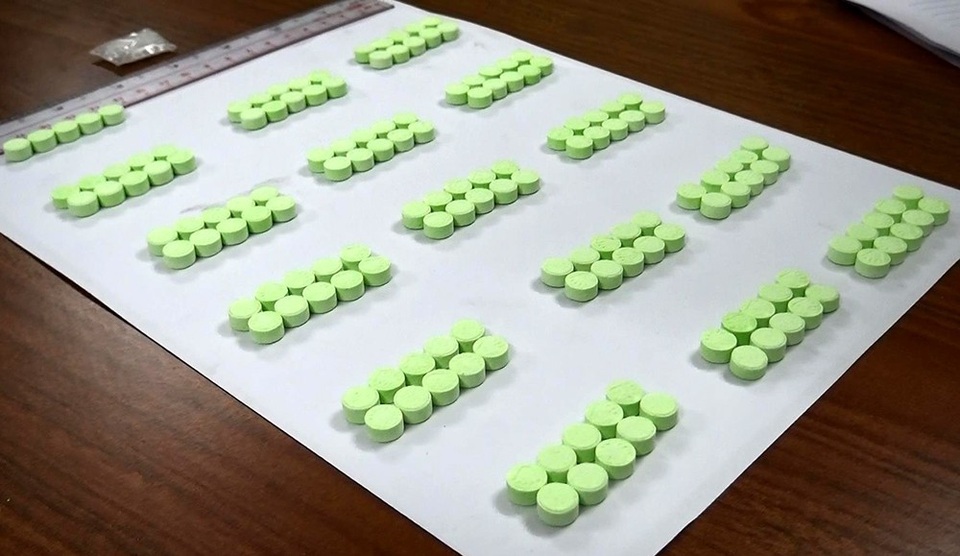 155 viên thuốc lắc được Công an thu giữ.