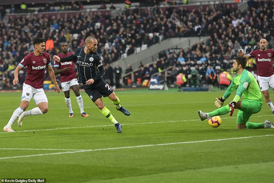 West Ham 0-4 Man City: "Người cũ" Pellegrini phải cúi đầu - 1
Silva mở tỉ số cho Man City khi trận đấu vừa qua 10 phút