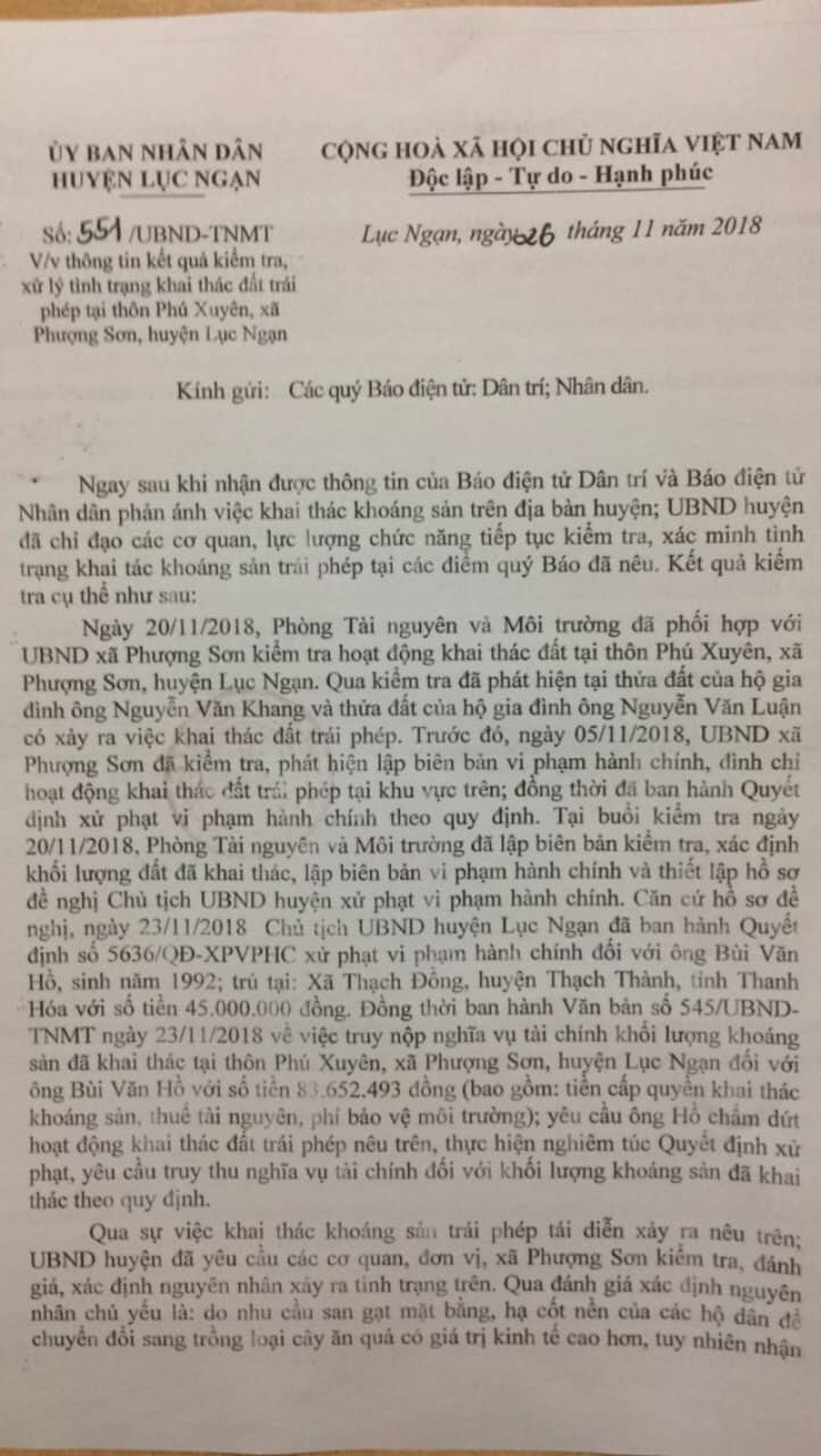 Bắc Giang: "Đất tặc" bị tóm gọn sau phản ánh của Báo Dân trí! - 3 Bắc Giang: "Đất tặc" bị tóm gọn sau phản ánh của Báo Dân trí! - 3